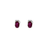 18KT White Gold Ruby And Diamond Earrings