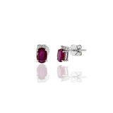 18KT White Gold Ruby And Diamond Earrings