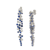 18KT White Gold Sapphire and Diamond Hanging Earrings