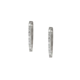 18KT White Gold Diamond Huggie Earrings with Round & Baguette Cuts