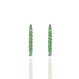 18KT White Gold Green Tsavorite Hoop Earrings