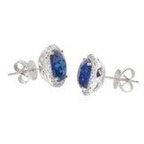 18KT White Gold Ceylon Blue Sapphire & Diamond Earrings – 9.22CTW