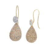 18KT Rose Gold Champagne and White Diamond Drop Earrings