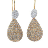 18KT Rose Gold Champagne and White Diamond Drop Earrings