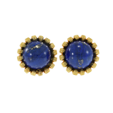 Estate 18KT Yellow Gold Natural Lapis Lazuli Earrings