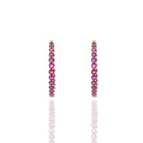 18KT Yellow Gold Ruby Hoop Earrings