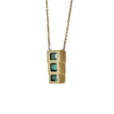 18KT Yellow Gold 1.50CT Emerald Necklace