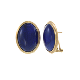 14KT Yellow Gold Estate Lapis Lazuli Clip Earrings