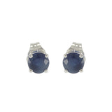 14KT White Gold Blue Sapphire Stud Earrings