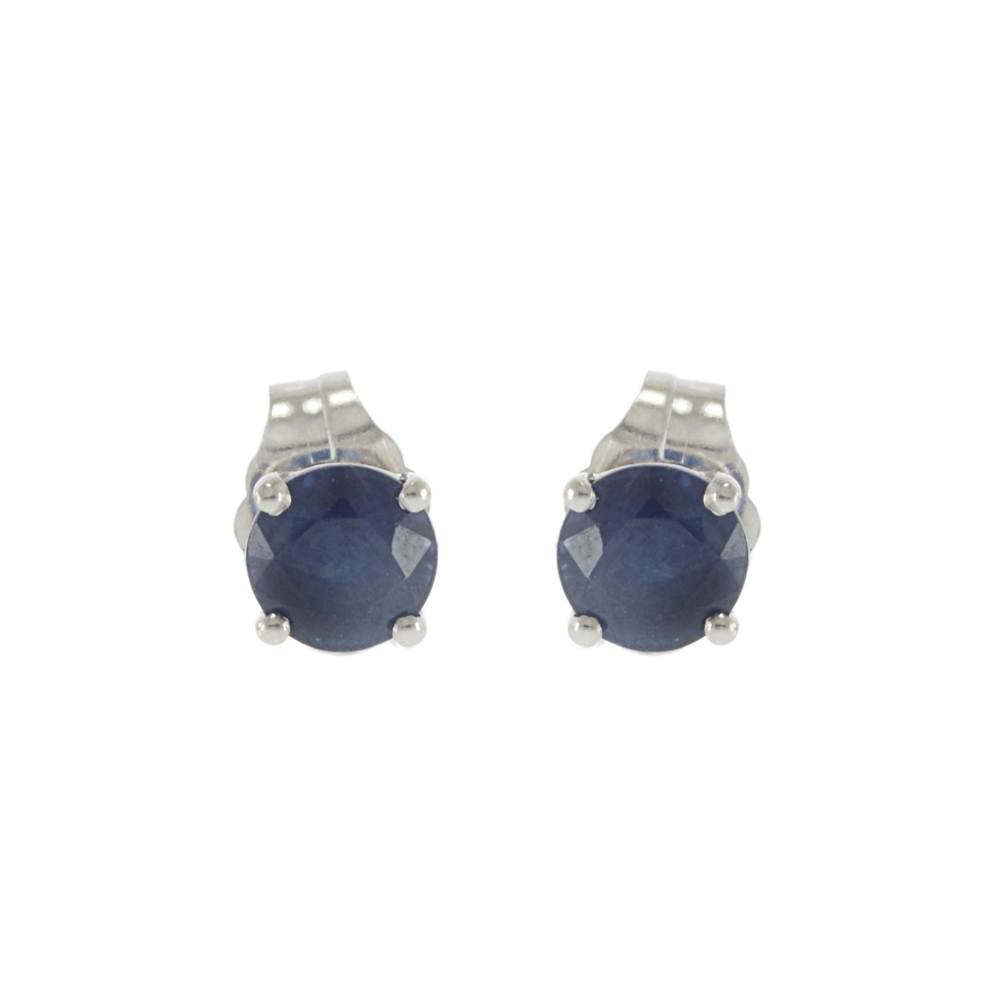 14KT White Gold Blue Sapphire Stud Earrings