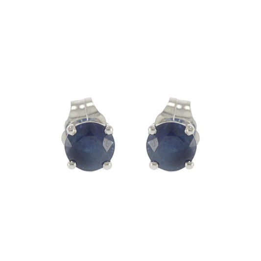 14KT White Gold Blue Sapphire Stud Earrings