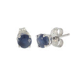 14KT White Gold Blue Sapphire Stud Earrings