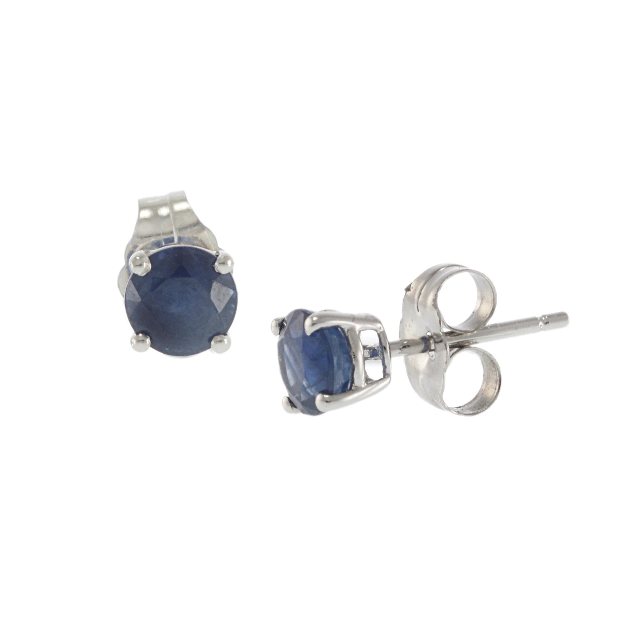 14KT White Gold Blue Sapphire Stud Earrings