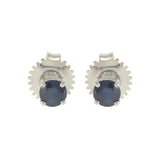 14KT White Gold Blue Sapphire Stud Earrings