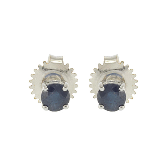 14KT White Gold Blue Sapphire Stud Earrings