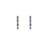 14KT White Gold Sapphire And Diamond Huggie Earring