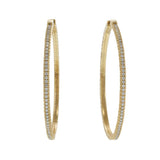14KT Yellow Gold 45mm Diamond Flex Hoop Earrings