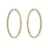 14KT Yellow Gold 45mm Diamond Flex Hoop Earrings