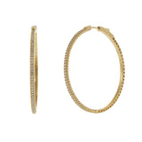 14KT Yellow Gold 45mm Diamond Flex Hoop Earrings