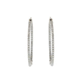 14KT White Gold & Diamond Inside-Out Hoop Earrings