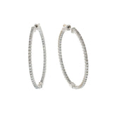 14KT White Gold & Diamond Inside-Out Hoop Earrings