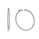 14KT White Gold & Diamond Inside-Out Hoop Earrings