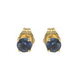 14KT Yellow Gold Blue Sapphire Stud Earrings