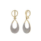 14KT Yellow Gold Pave Diamond Drop Earrings