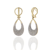 14KT Yellow Gold Pave Diamond Drop Earrings