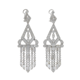 Vintage Retro Period 14KT White Gold Chandelier Diamond Earrings