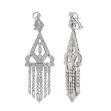 Vintage Retro Period 14KT White Gold Chandelier Diamond Earrings