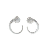 14KT White Gold & Diamond Swirl Cuff Earrings