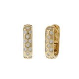 14KT Yellow Gold & Diamond Square Huggie Earrings