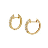 14KT Yellow Gold 15mm Round Diamond Huggie Earrings
