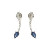 14KT White Gold Sapphire and Diamond Earrings