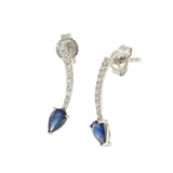 14KT White Gold Sapphire and Diamond Earrings