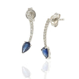 14KT White Gold Sapphire and Diamond Earrings