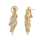 Vintage Retro Period 14KT Yellow Gold Diamond Drop Earrings