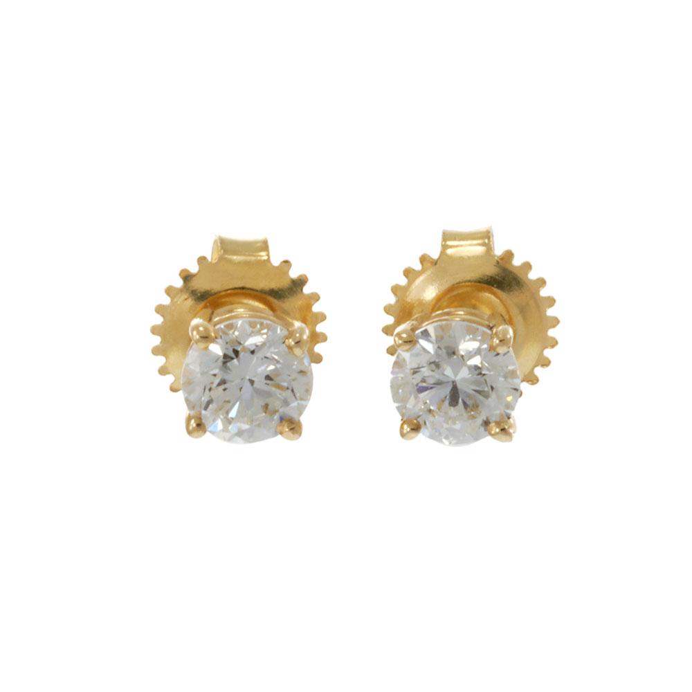 1.00CT-TW Round Brilliant Diamond Stud Earrings in 14KT Yellow Gold