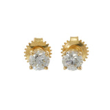 1.00CT-TW Round Brilliant Diamond Stud Earrings in 14KT Yellow Gold