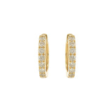 14KT Yellow Gold Diamond Hoop Earrings