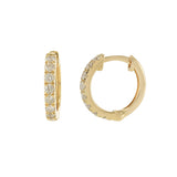 14KT Yellow Gold Diamond Hoop Earrings