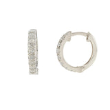 14KT White Gold Diamond Huggie Earrings