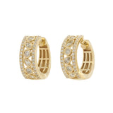 14KT Yellow Gold Multi-Cut Diamond Huggie Earrings
