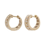 14KT Yellow Gold Multi-Cut Diamond Huggie Earrings