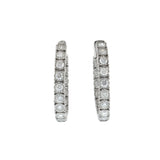 14KT White Gold 28mm In-and-Out Diamond Hoop Earrings
