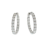 14KT White Gold 28mm In-and-Out Diamond Hoop Earrings