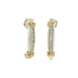 14KT White and Yellow Gold Two-Tone Diamond Half-Hoop Earrings