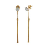 Chimento 18KT Yellow Gold Bamboo Flirt Earrings with Diamond Beads