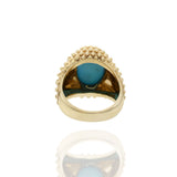 Vintage 1970s 14KT Yellow Gold Turquoise Ring